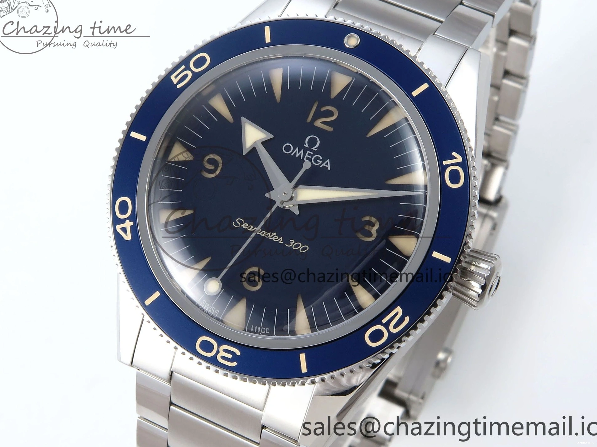 0209 Elegant Seamaster 300 Heritage SS VSF 1:1 Best Edition Blue Dial on SS Bracelet A 7701